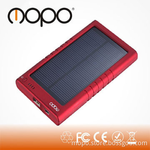 3000mAh cell phone charger with solar input and DC input power supply